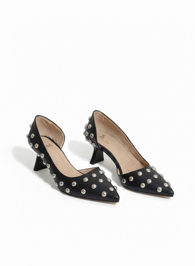 لايف ستيلاش  أحذية بكعب متوسط جلدية أنيقة GZ-900 - أسود - Image 2